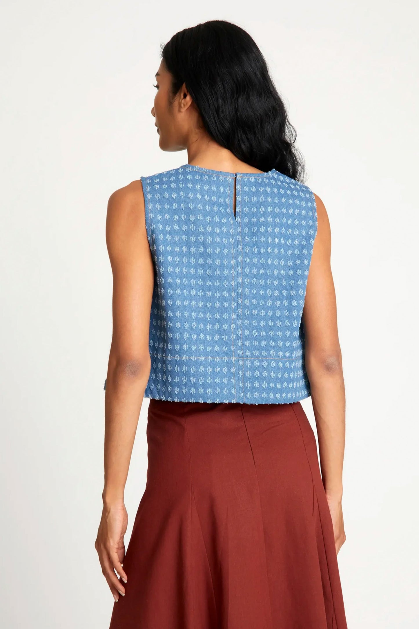 Pukas-Surf-Shop-top-Woman-Wild-Pony-Polka-Dot-Denim-Blue