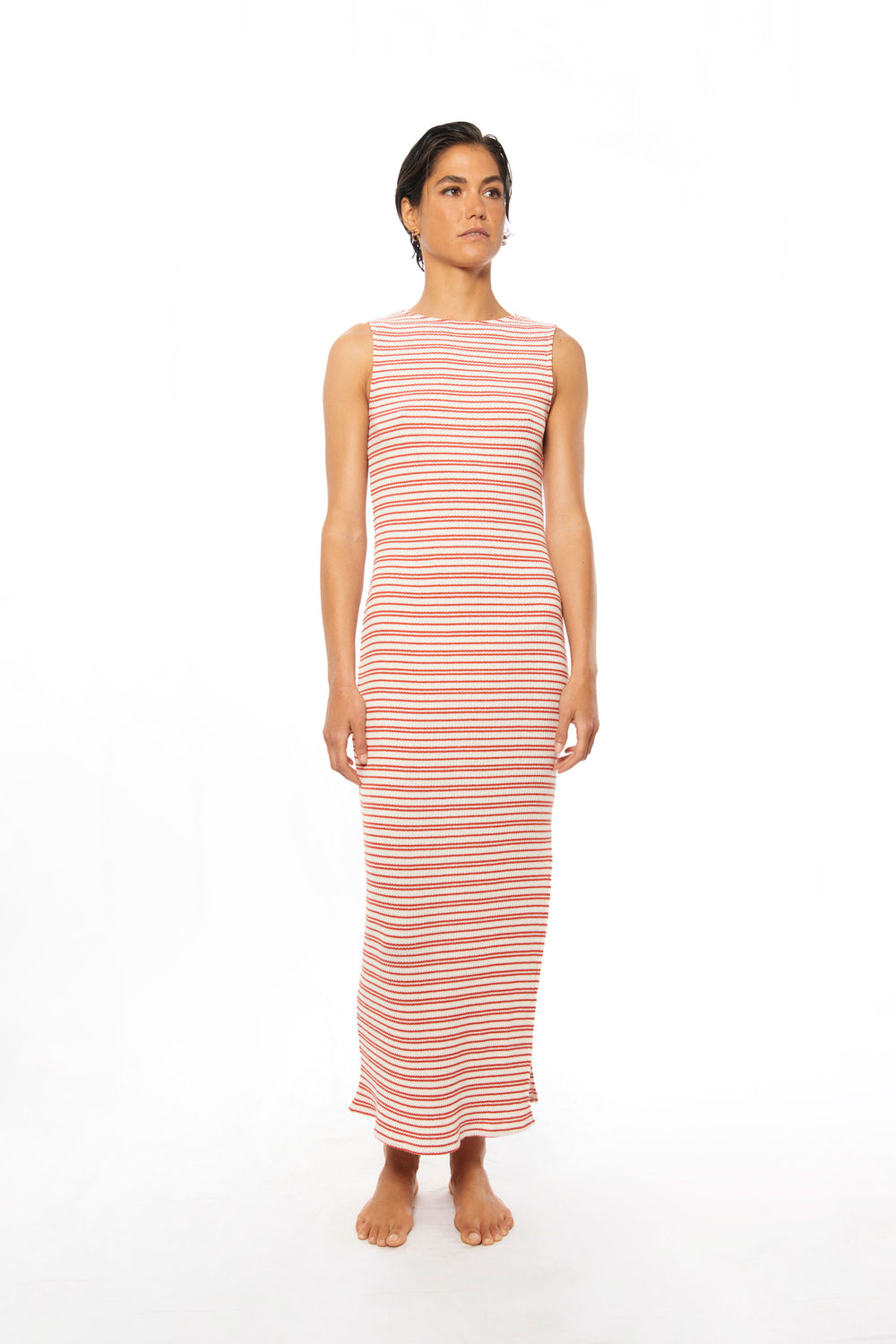 Pukas Surf Shop Woman Dress Pukas Clothing Stripes Knit Red