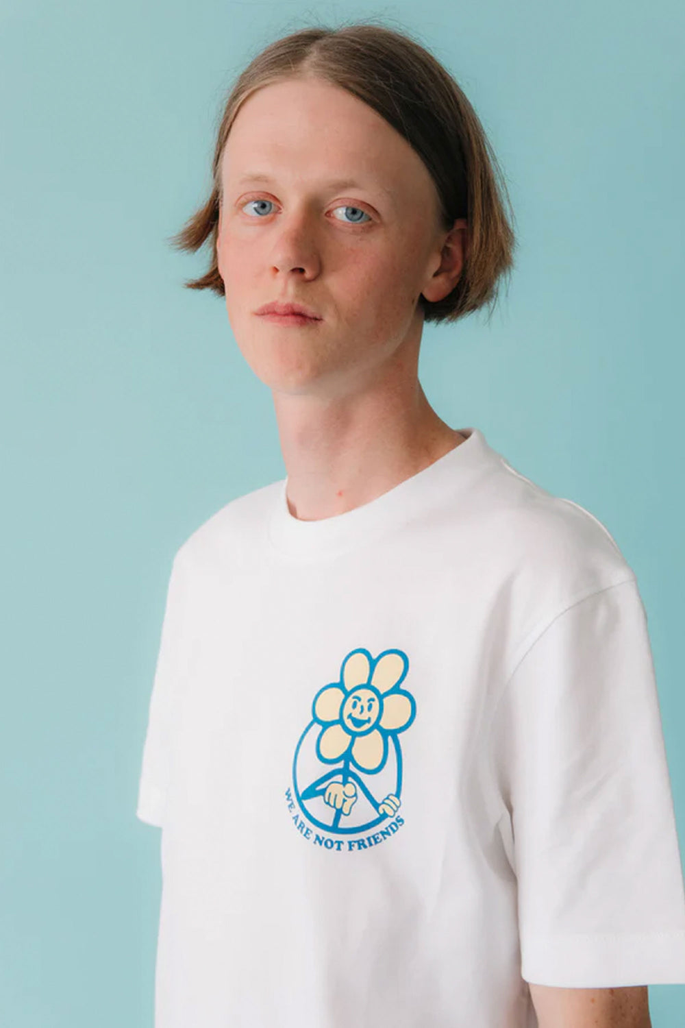 Pukas-surf-shop-We-are-not-friends-Daisy-Logo-White-Tee