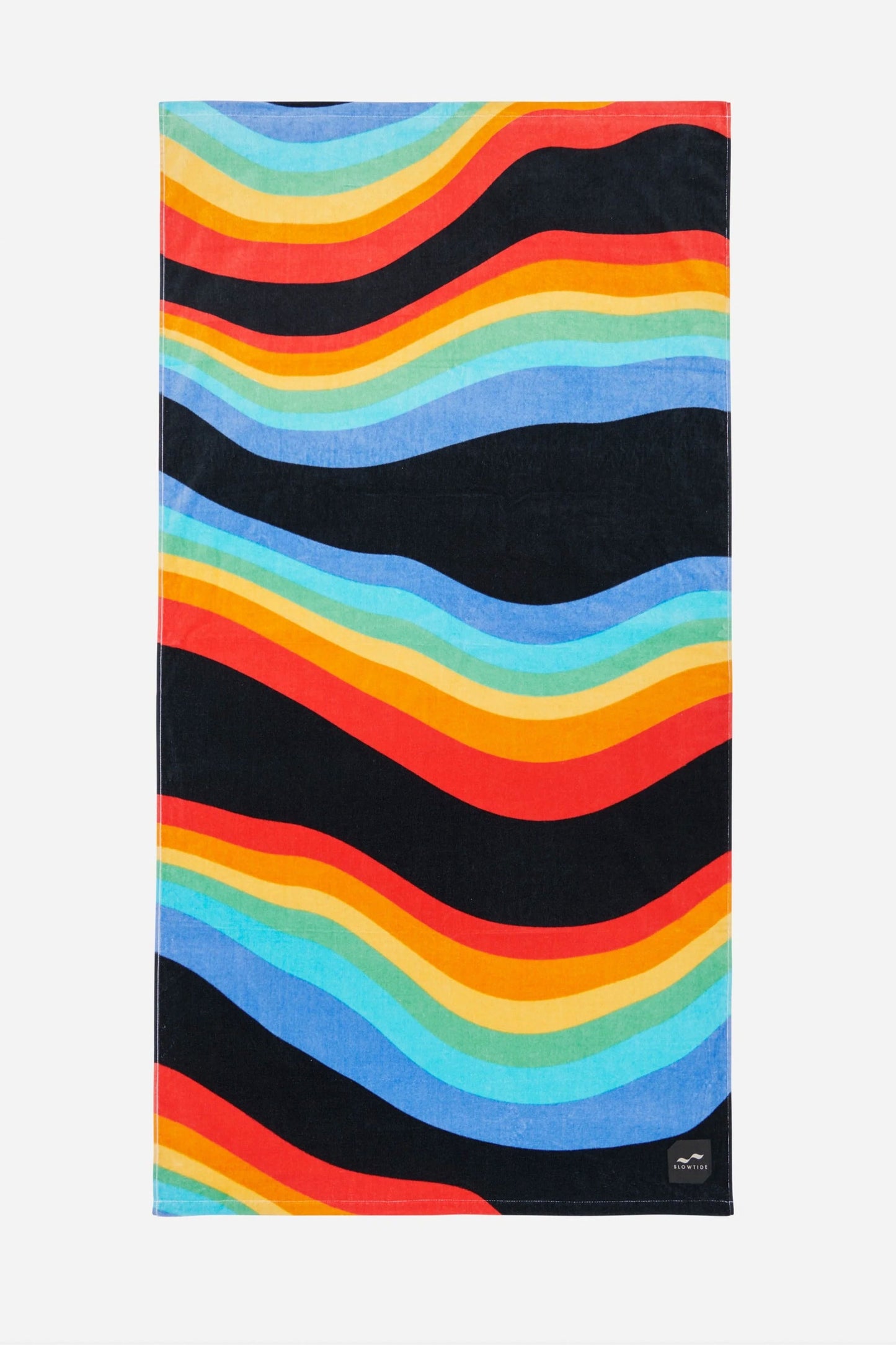 Pukas-surf-shop-slowtide-Roygbiv-Beach-Towel-black