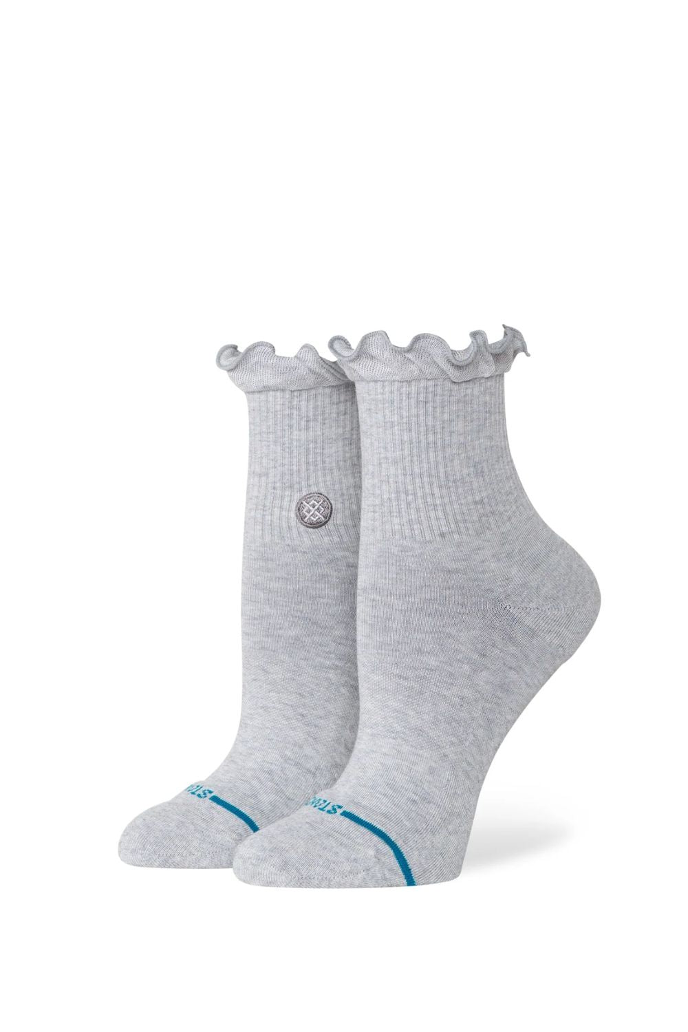 STANCE Ruffle Icon Quarter socks in Heather Grey — surf lifestyle accessories at Pukas Surf Shop