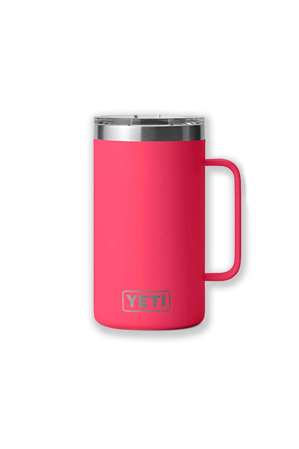 Custom Travel Coffee Mug - 14 oz Red Stainless Steel Mug with Handle